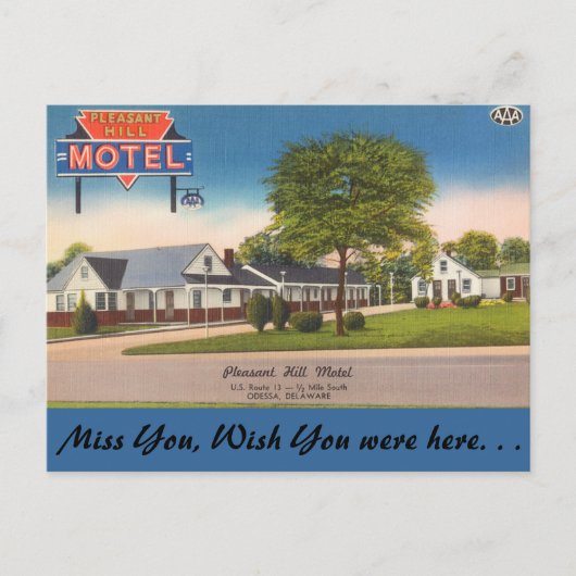 Delaware, Pleasant Hill Motel Postkarte (Vorderseite)