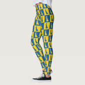 Delaware Pop Art Blau Gold Muster Leggings (Links)