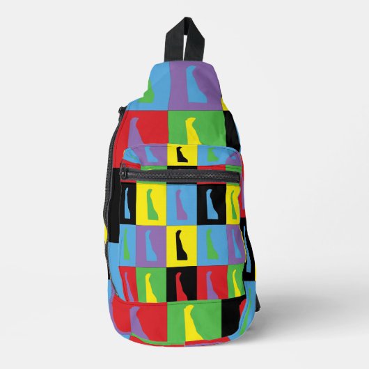 Delaware Pop Art Staat Pattern Crossbody Bag (Vorderseite)
