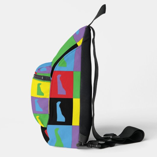 Delaware Pop Art Staat Pattern Crossbody Bag (Rechts)
