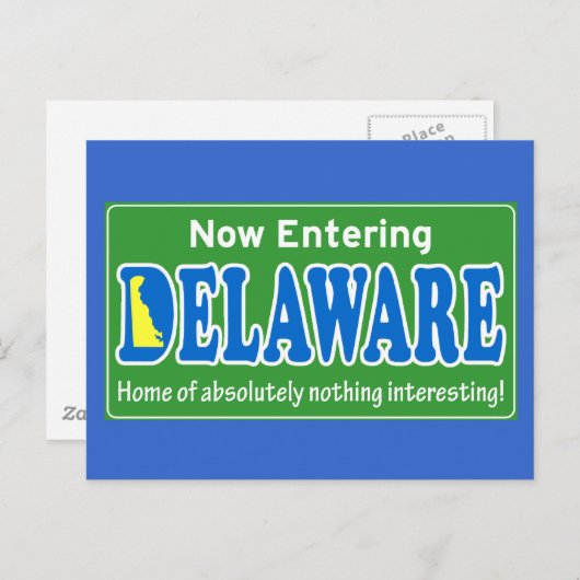 Delaware Postkarte (Vorne/Hinten)