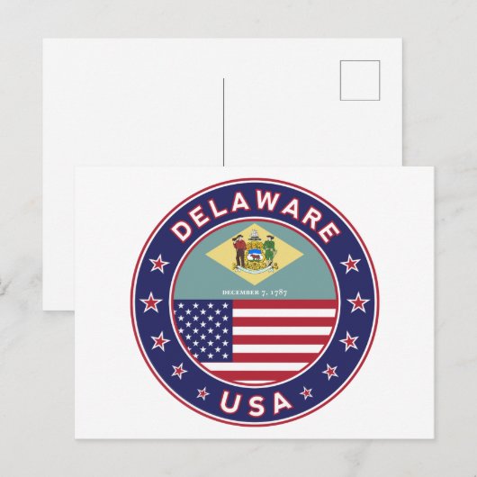 Delaware Postkarte (Vorne/Hinten)