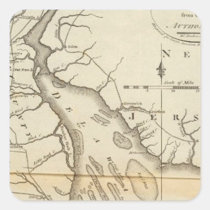 Delaware Quadratischer Aufkleber