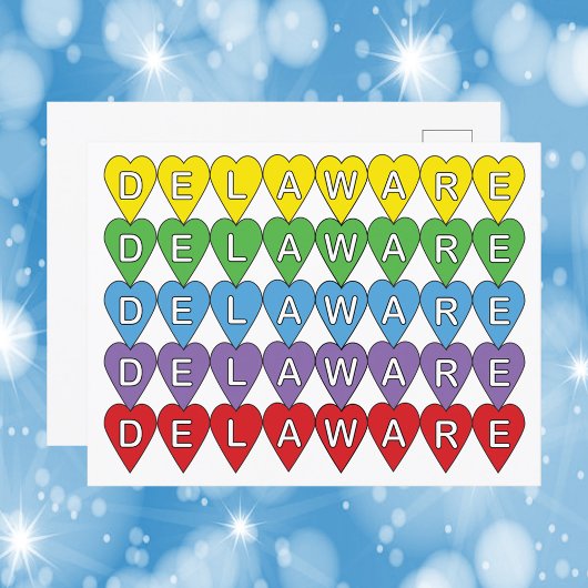 Delaware Rainbow Hearts Postkarte