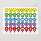 Delaware Rainbow Hearts Postkarte (Vorderseite)