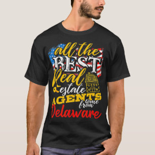 Delaware Real Anwesen Agenten American Flag Delawa T-Shirt