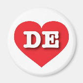 Delaware Red Heart - I Liebe DE Magnet (Vorne)