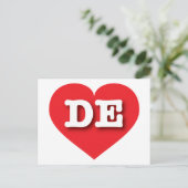 Delaware Red Heart - I Liebe DE Postkarte (Stehend Vorderseite)