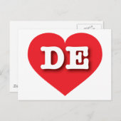 Delaware Red Heart - I Liebe DE Postkarte (Vorne/Hinten)