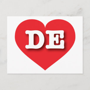 Delaware Red Heart - I Liebe DE Postkarte