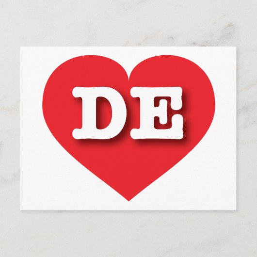 Delaware Red Heart - I Liebe DE Postkarte (Vorderseite)