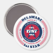 Delaware Red White Blue Circle Magnet (Vorderseite/Rückseite)