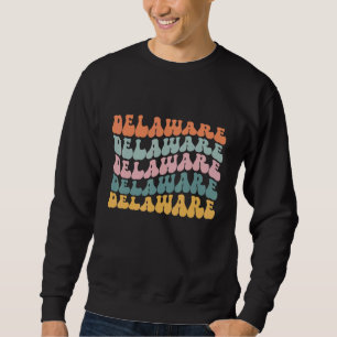 Delaware Retro Groovy Amerika US-Bundesstaat Vinta Sweatshirt
