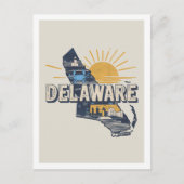 Delaware Retro Travel Design Iconic US Staaten Postkarte (Vorderseite)