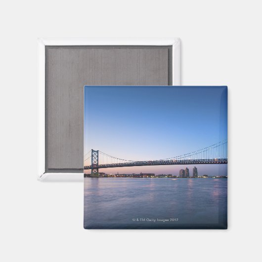 Delaware River, Ben Franklin Bridge Magnet (Vorderseite/Rückseite)
