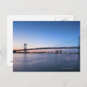 Delaware River, Ben Franklin Bridge Postkarte (Vorne/Hinten)