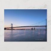 Delaware River, Ben Franklin Bridge Postkarte (Vorderseite)