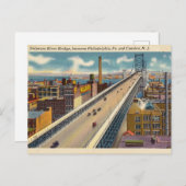 Delaware River Bridge, PA und NJ Postkarte (Vorne/Hinten)
