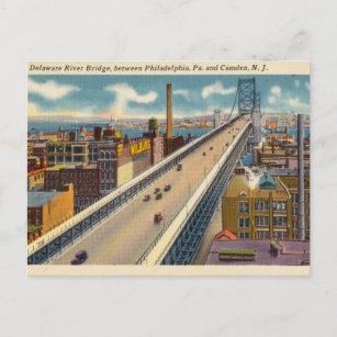 Delaware River Bridge, PA und NJ Postkarte