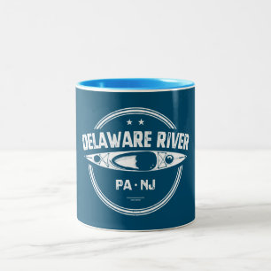 Delaware River Kayakfahren Zweifarbige Tasse