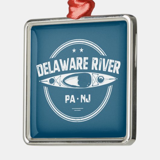 Delaware River Kayaking Ornament Aus Metall (Links)