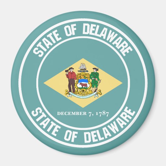 Delaware Round Emblem Magnet (Vorne)
