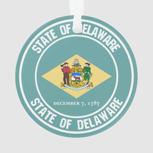 Delaware Round Emblem Ornament (Rückseite)