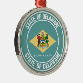 Delaware Round Emblem Ornament Aus Metall (Rechts)