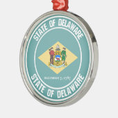 Delaware Round Emblem Ornament Aus Metall (Links)
