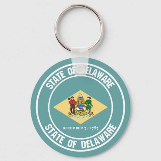 Delaware Round Emblem Schlüsselanhänger (Vorderseite)