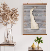 Delaware Rustic Wood Wall Tapestry Coastal Decor Wandteppich Mit Holzrahmen