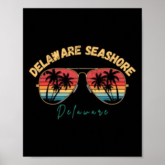 Delaware Seashore Delaware Souvenir Surfbrett Poster (Vorne)