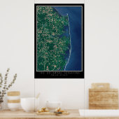 Delaware Seashore von Space Satellite Map Poster (Küche)