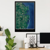 Delaware Seashore von Space Satellite Map Poster (Heimbüro)