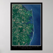 Delaware Seashore von Space Satellite Map Poster (Vorne)