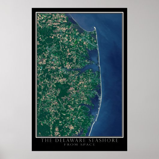Delaware Seashore von Space Satellite Map Poster (Vorne)