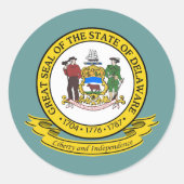 Delaware-Siegel Runder Aufkleber (Vorderseite)