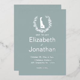 Delaware-Silhouette Einfache Hochzeit in Urlaubsor Folieneinladung