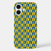 Delaware-Silhouette-Muster blau gold Case-Mate iPhone Hülle (Rückseite)