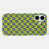 Delaware-Silhouette-Muster blau gold Case-Mate iPhone Hülle (Rückseite (Horizontal))