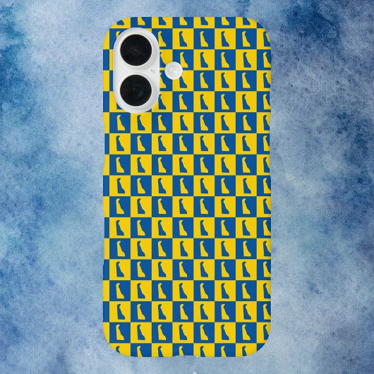  Delaware silhouette pattern blue gold Case-Mate iPhone Hülle