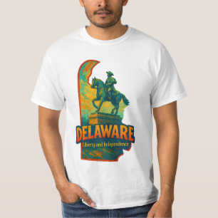 Delaware Staat Artistic T - Shirt - Öl Paint..