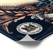 Delaware Staat Bird - Blue Hen Chicken Vintag Poster (Ecke)
