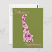 Delaware Staat Blume Collage Map Postkarte (Vorne/Hinten)