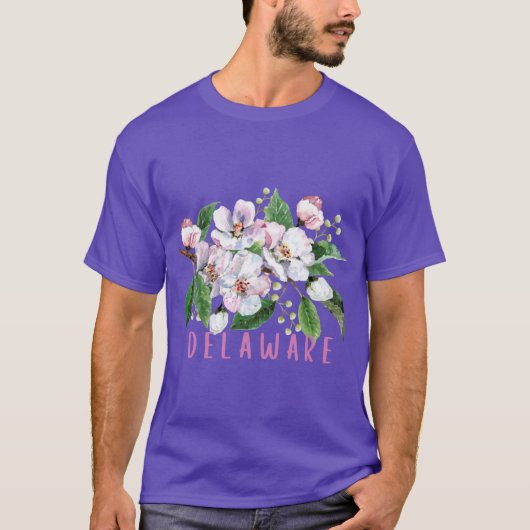 Delaware Staat Blume Peach Blossom Aufkleber Overs T-Shirt (Vorderseite)