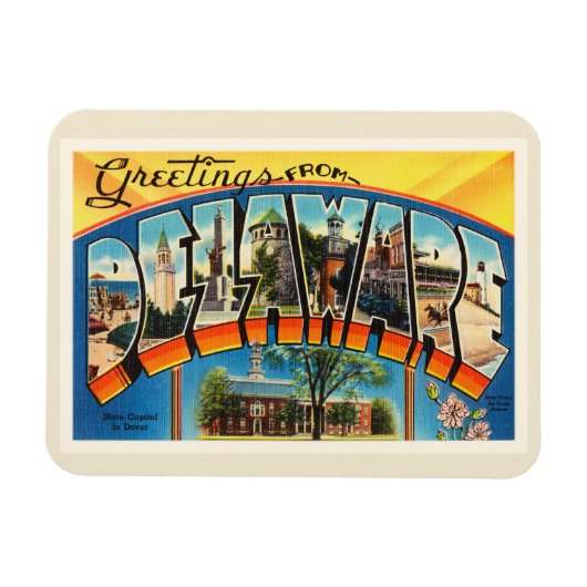 Delaware Staat DE Old Vintage Travel Postcard - Magnet (Horizontal)