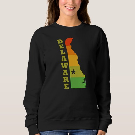 Delaware Staat Kontur Map Usa Sweatshirt (Vorderseite)
