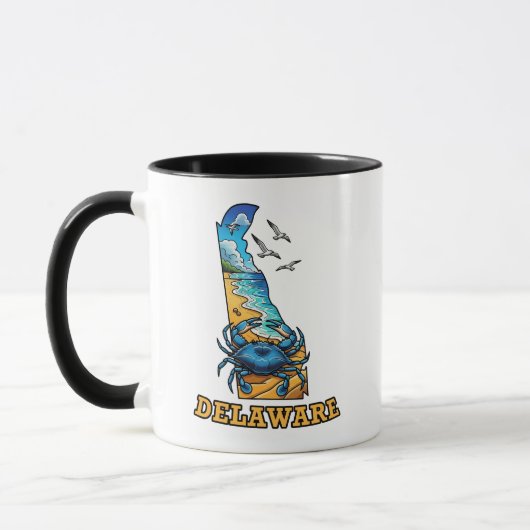 Delaware Staat Kontur Tattoo Style Tasse (Links)