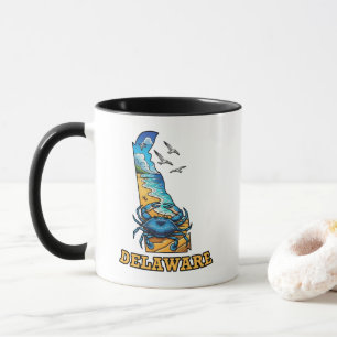 Delaware Staat Kontur Tattoo Style Tasse