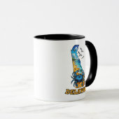 Delaware Staat Kontur Tattoo Style Tasse (VorderseiteRechts)